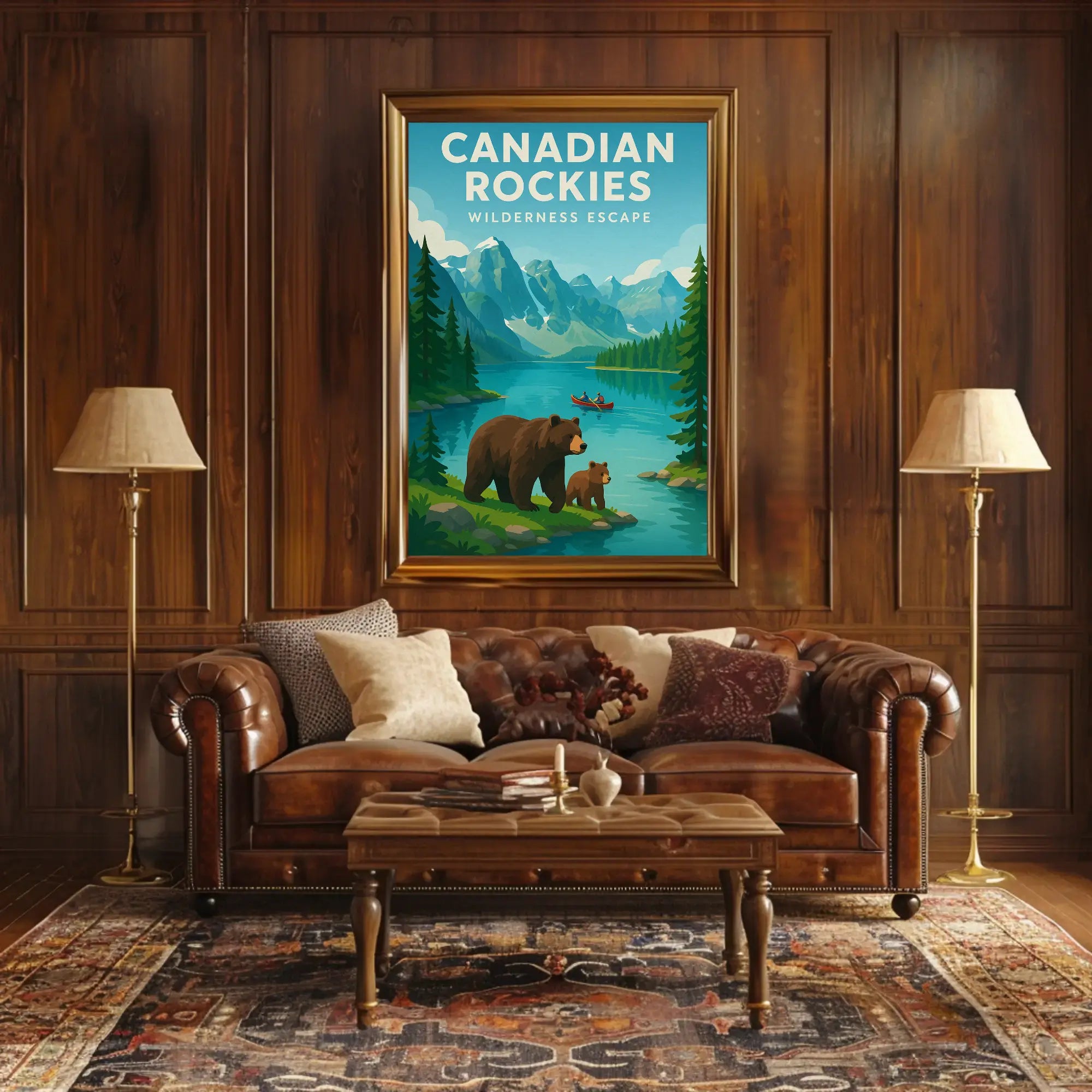 Canadian Rockies Vintage Travel Adventure Travel Poster PosterGoat