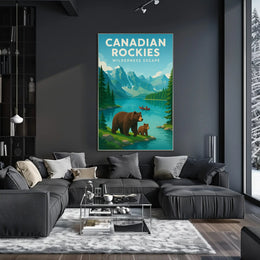 Canadian Rockies Vintage Travel Adventure Travel Poster PosterGoat