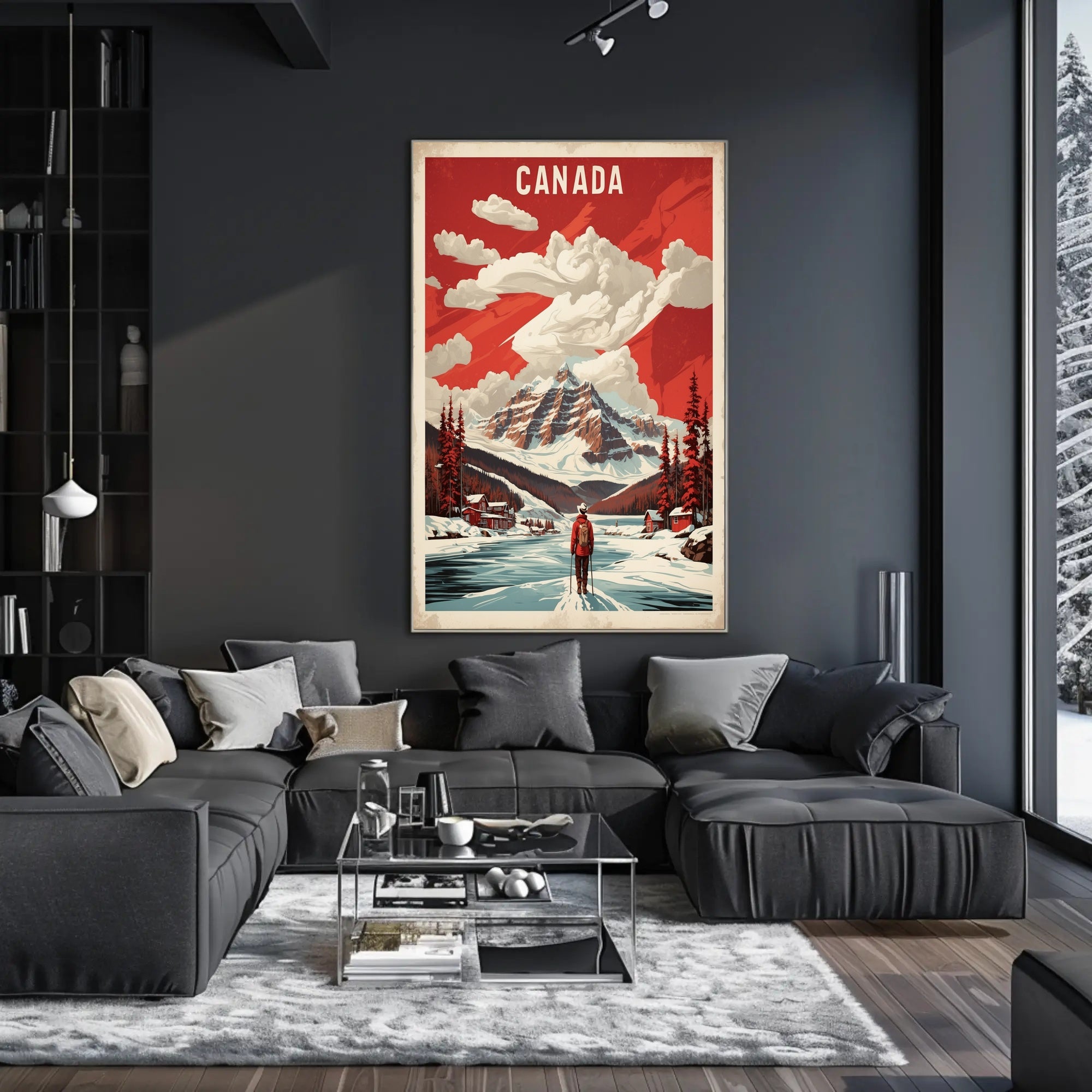 Canadian Wilderness Hike: Vibrant Travel Poster PosterGoat