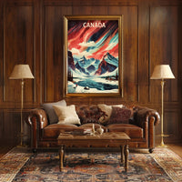 Canadian Winter Landscape with Northern Lights National Park Poster PosterGoat