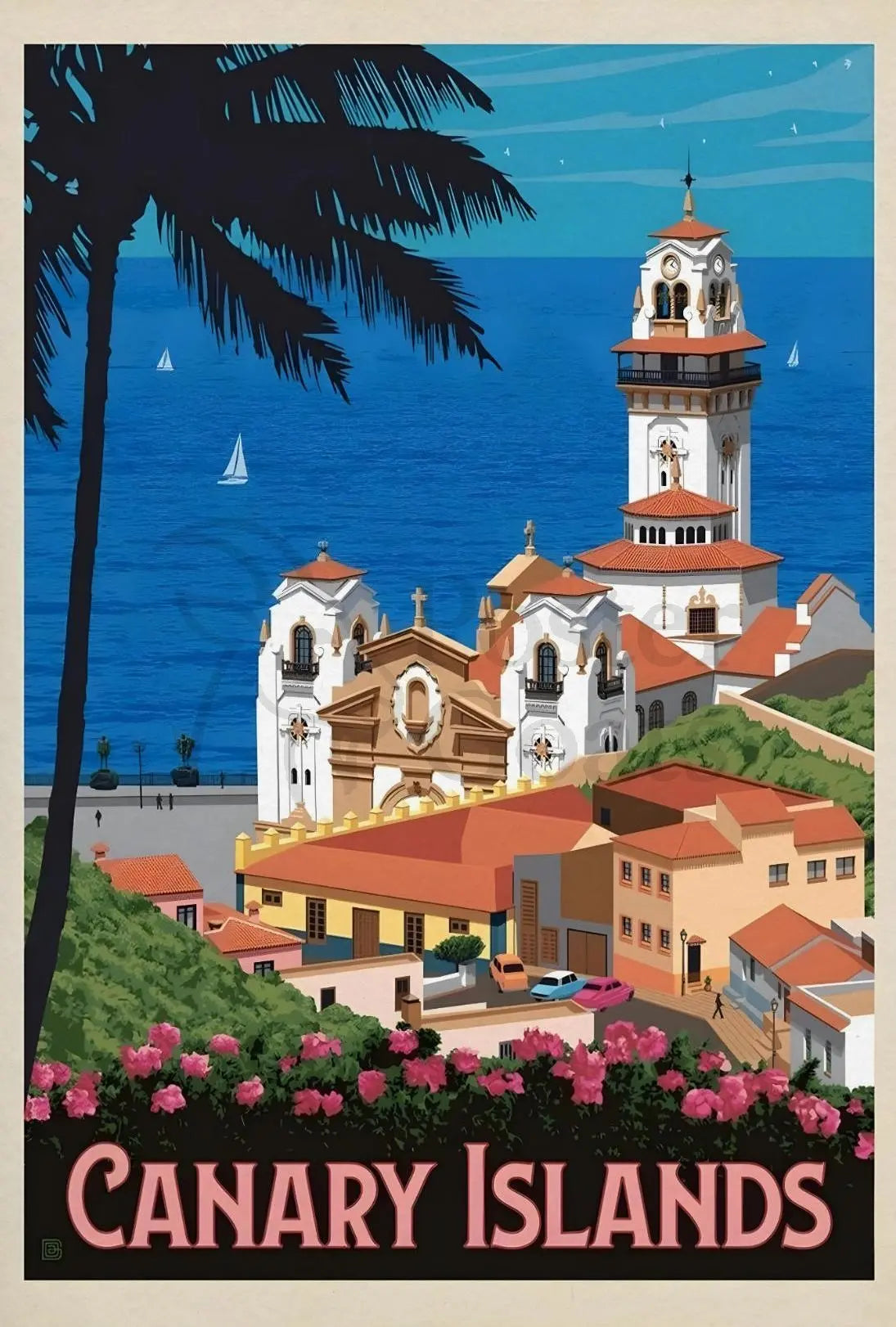 Canary Islands Vintage Travel Scenic Poster PosterGoat