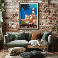 Canary Islands Vintage Travel Scenic Poster PosterGoat