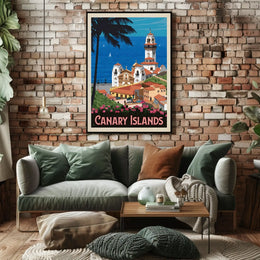 Canary Islands Vintage Travel Scenic Poster PosterGoat