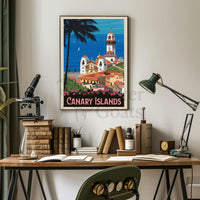 Canary Islands Vintage Travel Scenic Poster PosterGoat