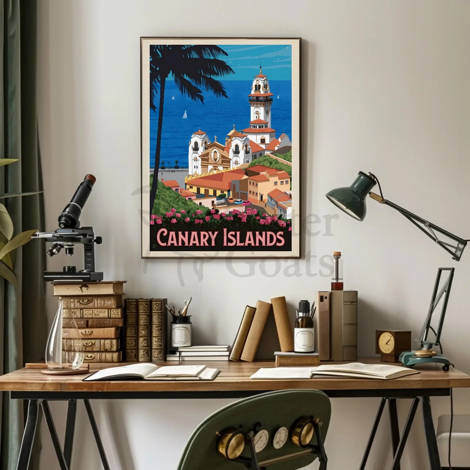 Canary Islands Vintage Travel Scenic Poster PosterGoat