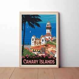 Canary Islands Vintage Travel Scenic Poster PosterGoat