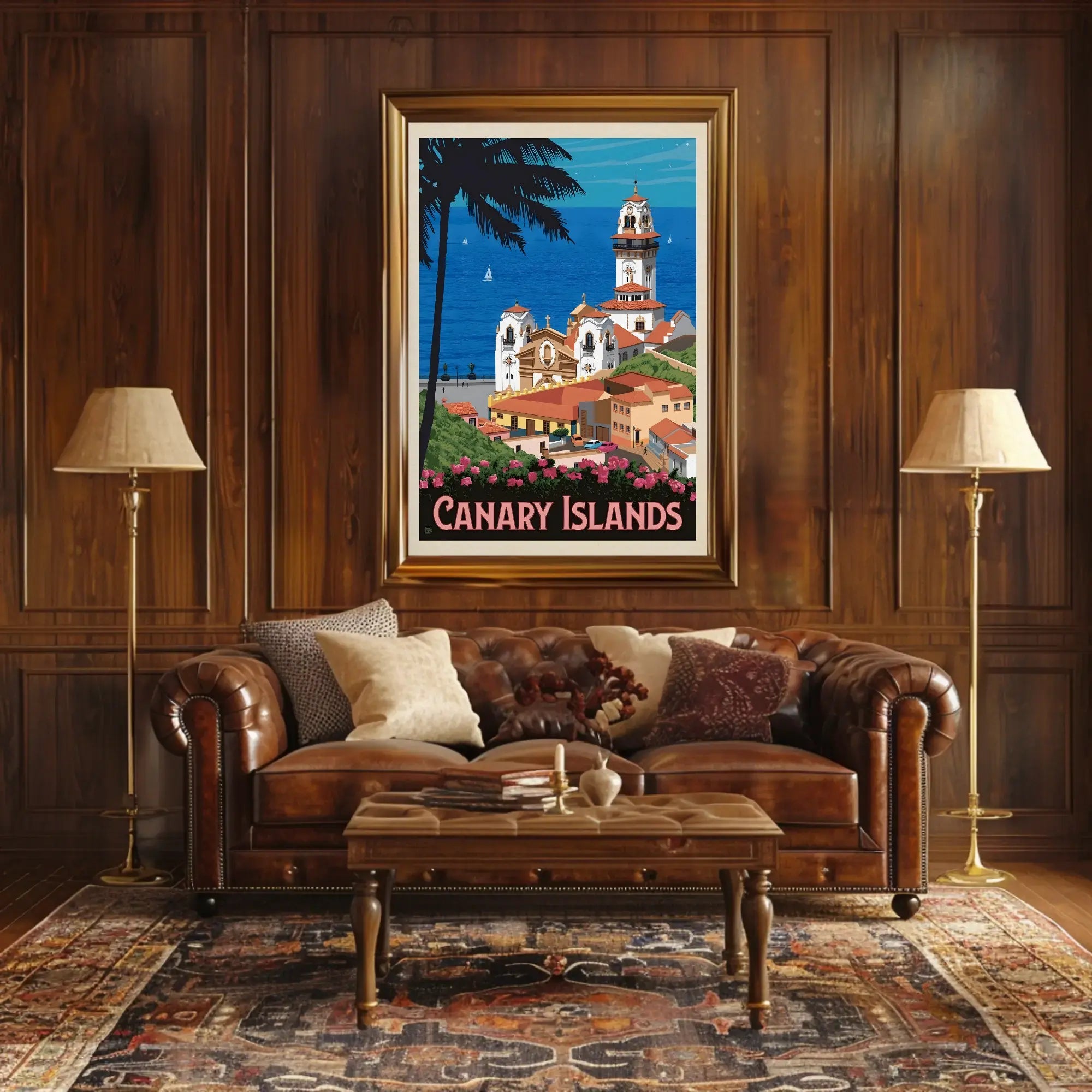 Canary Islands Vintage Travel Scenic Poster PosterGoat