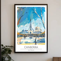 Canberra Skyline Travel Poster PosterGoat