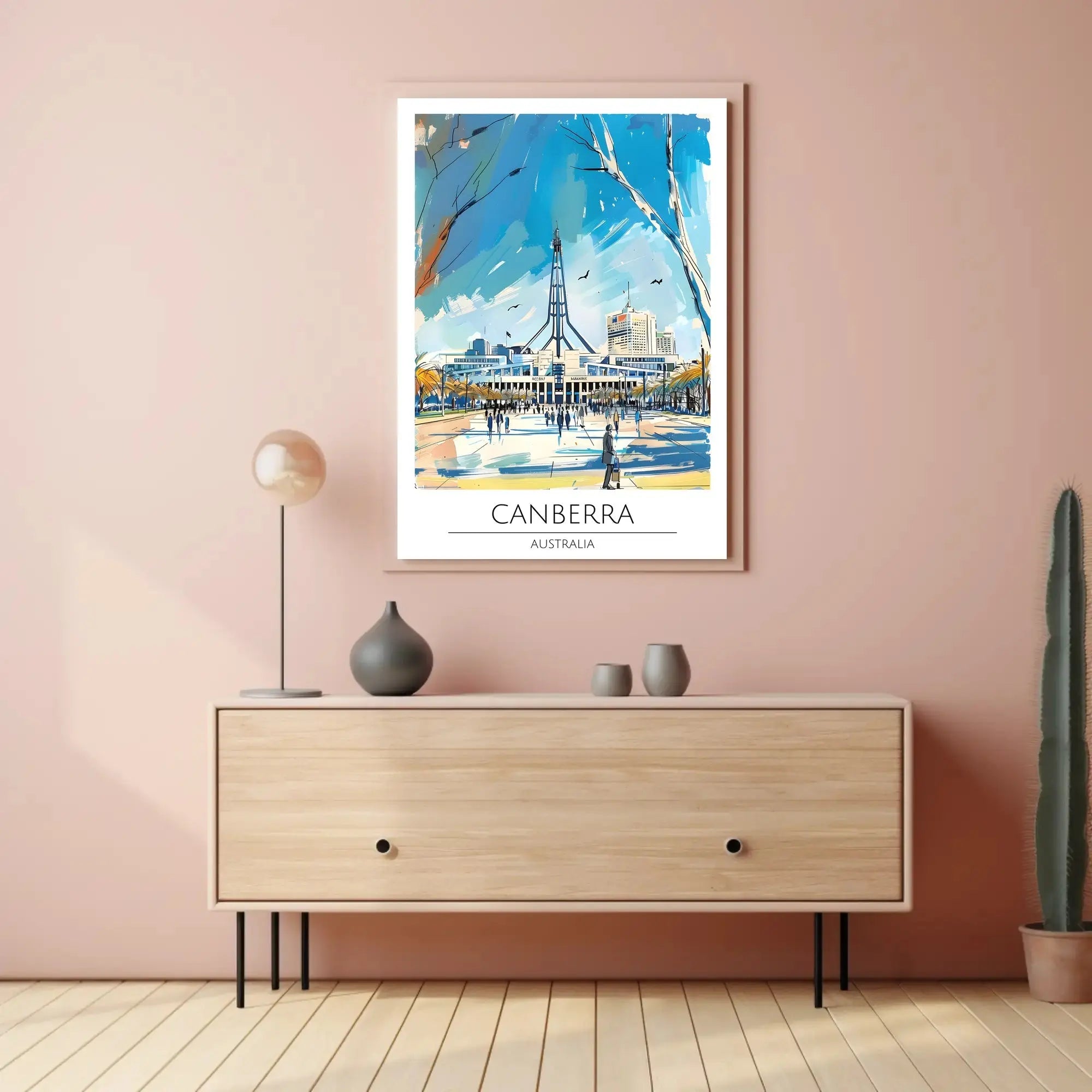 Canberra Skyline Travel Poster PosterGoat