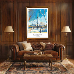 Canberra Skyline Travel Poster PosterGoat