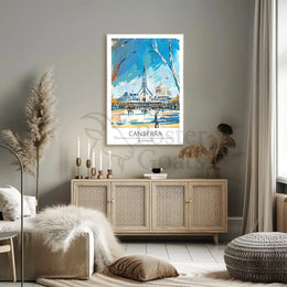 Canberra Skyline Travel Poster PosterGoat