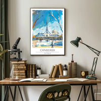 Canberra Skyline Travel Poster PosterGoat