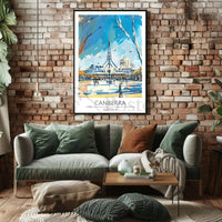 Canberra Skyline Travel Poster PosterGoat