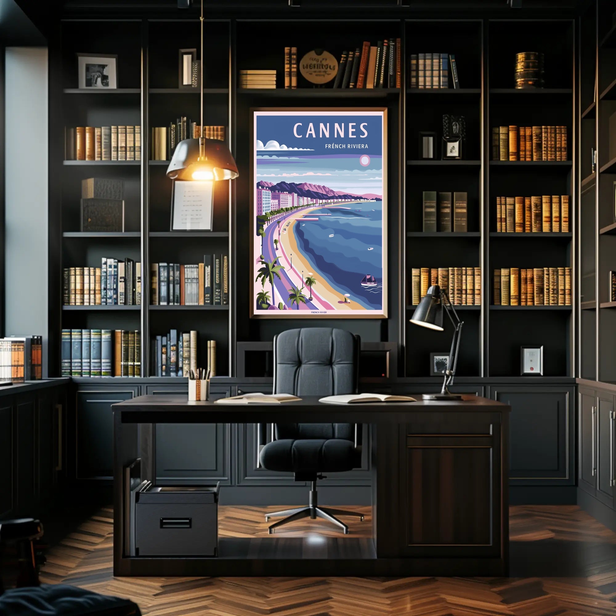 Cannes Coastal Elegance Vintage Travel Poster PosterGoat