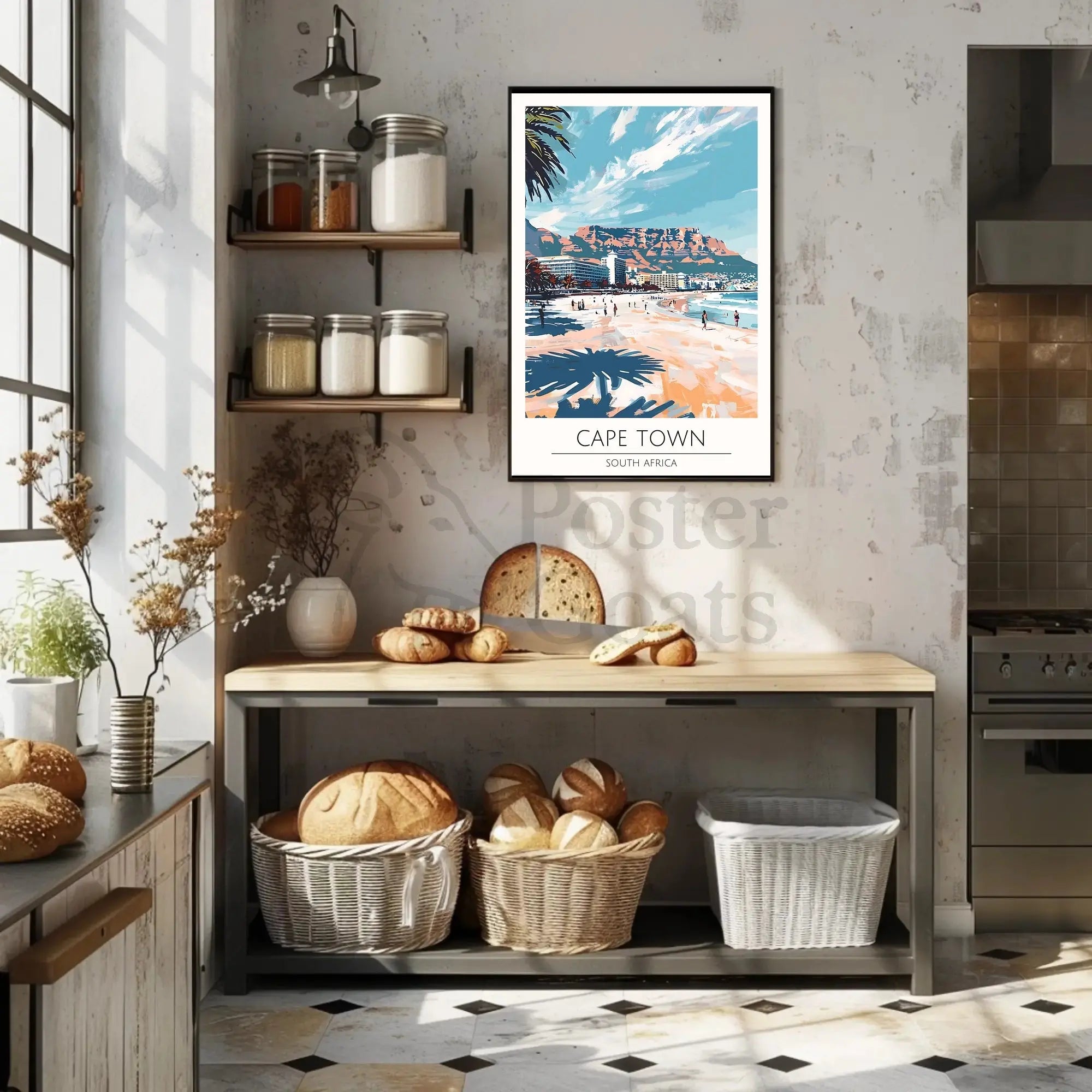 Cape Town Beach Travel Poster PosterGoat