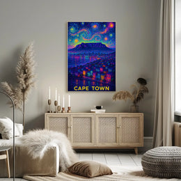 Cape Town Cityscape Impressionist Art Travel Poster PosterGoat