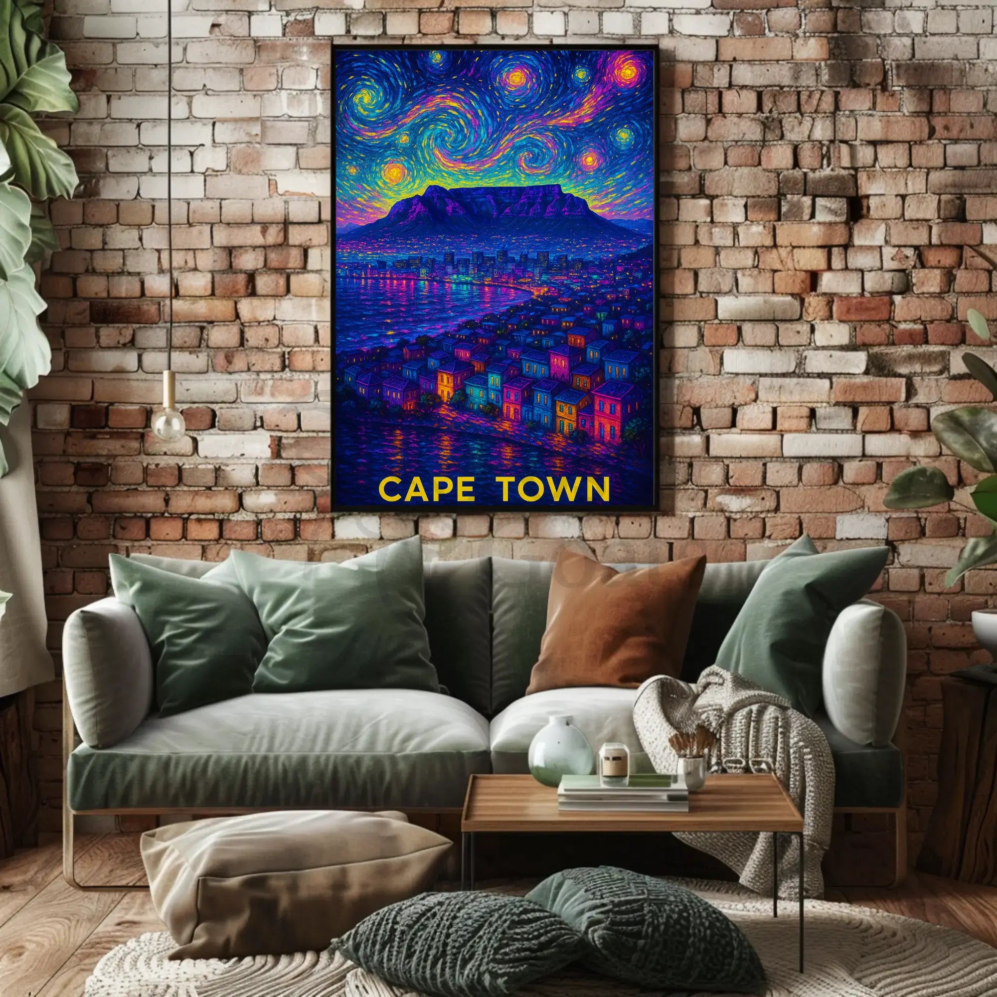 Cape Town Cityscape Impressionist Art Travel Poster PosterGoat