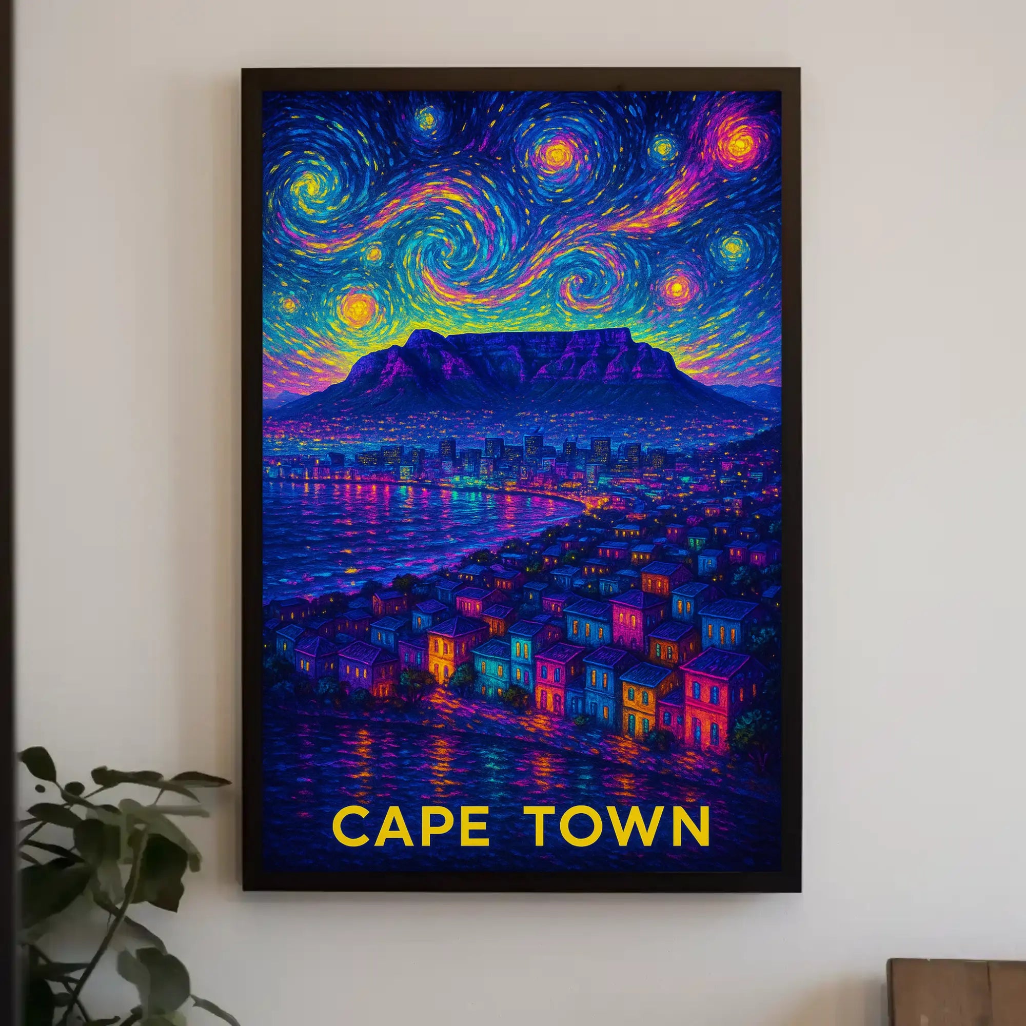 Cape Town Cityscape Impressionist Art Travel Poster PosterGoat