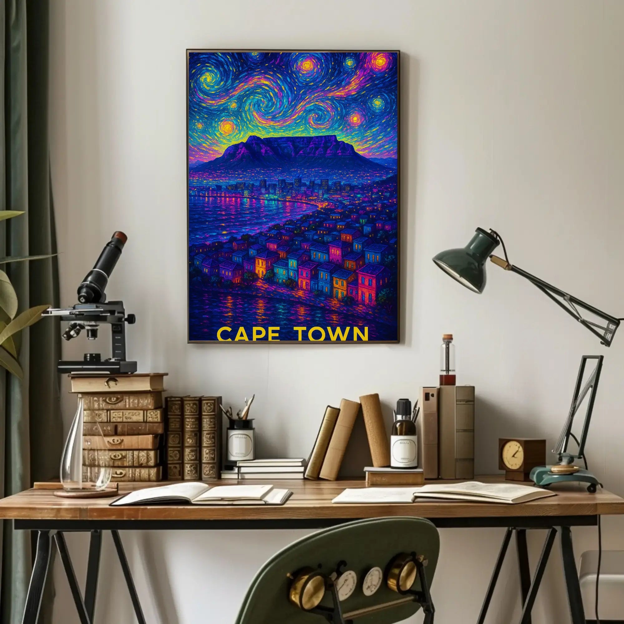 Cape Town Cityscape Impressionist Art Travel Poster PosterGoat