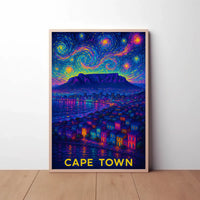 Cape Town Cityscape Impressionist Art Travel Poster PosterGoat