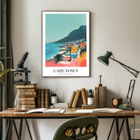 Cape Town Coastal Cityscape Illustration Travel Poster PosterGoat