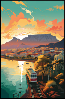 Cape Town Scenic Landscape Vintage Travel Poster PosterGoat