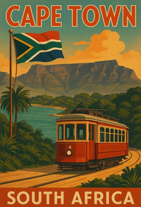 Cape Town Vintage Travel Adventure Poster PosterGoat