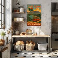 Cape Town Vintage Travel Adventure Poster PosterGoat