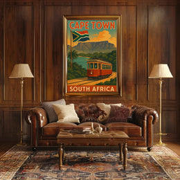 Cape Town Vintage Travel Adventure Poster PosterGoat