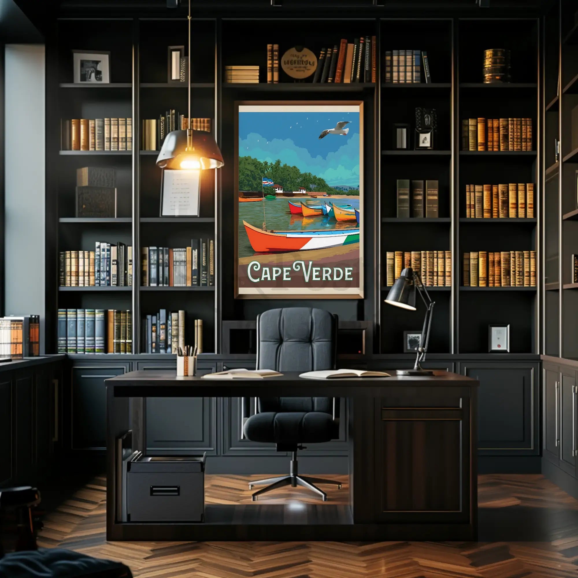Cape Verde Coastal Scene Retro Travel Poster PosterGoat