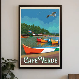 Cape Verde Coastal Scene Retro Travel Poster PosterGoat