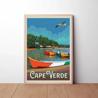 Cape Verde Coastal Scene Retro Travel Poster PosterGoat