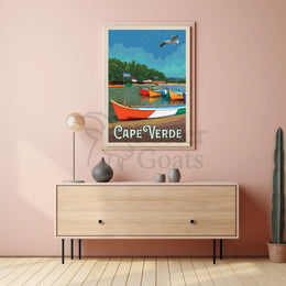 Cape Verde Coastal Scene Retro Travel Poster PosterGoat