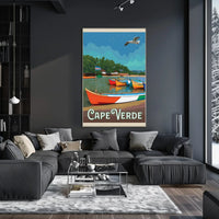 Cape Verde Coastal Scene Retro Travel Poster PosterGoat