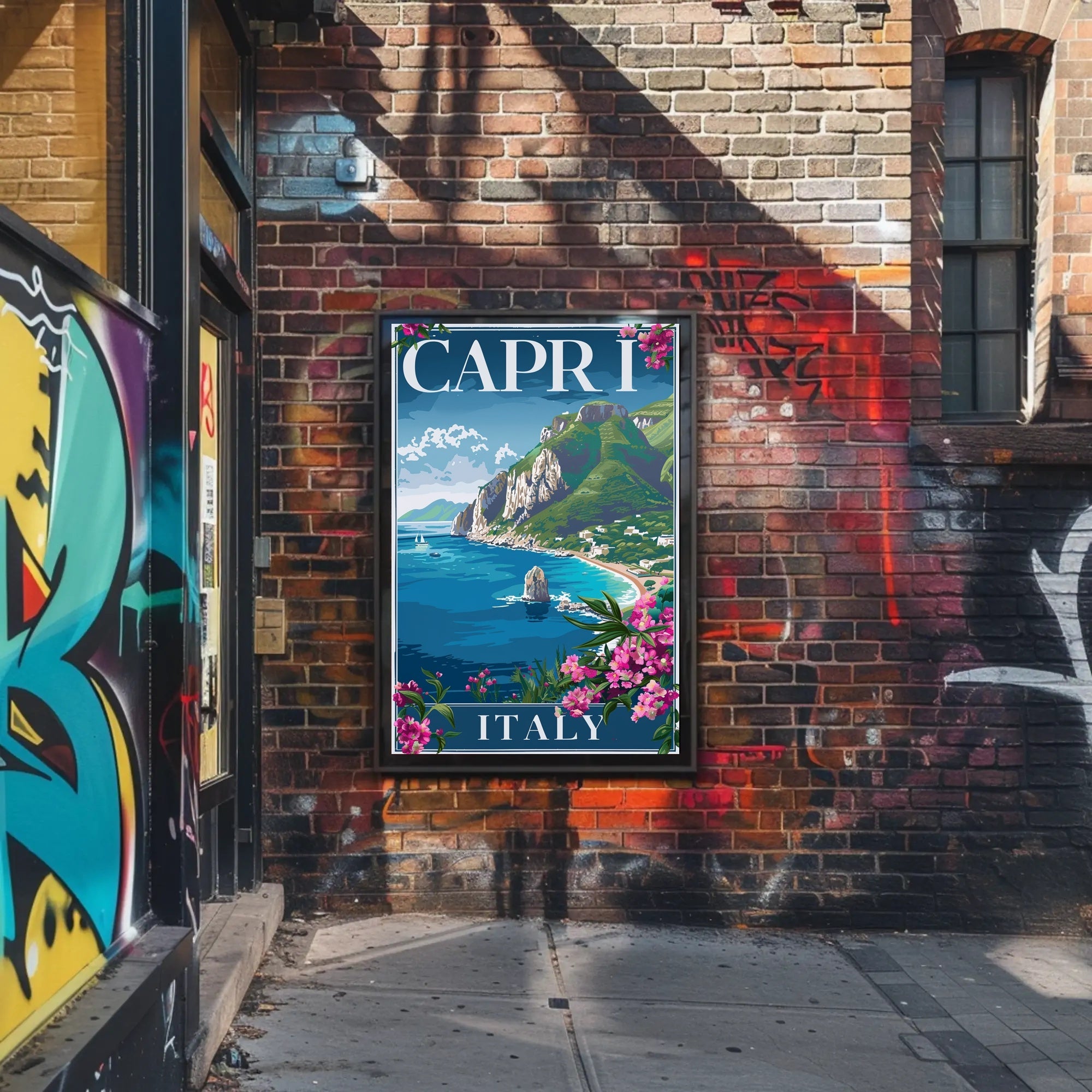 Capri Coastal Serenity Vintage Travel Poster PosterGoat