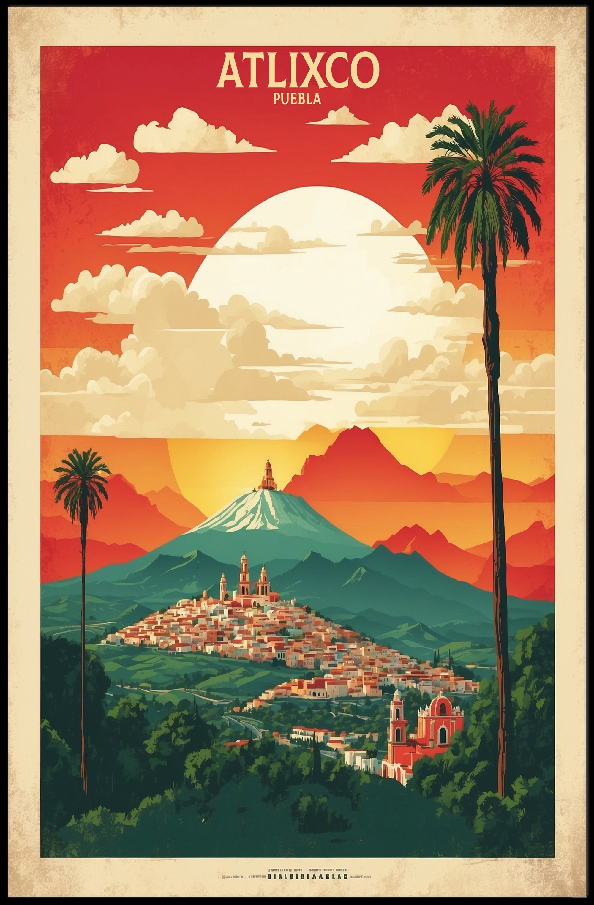 Captivating Mountain View of Atlixco Travel Poster PosterGoat