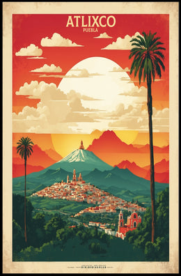 Captivating Mountain View of Atlixco Travel Poster PosterGoat