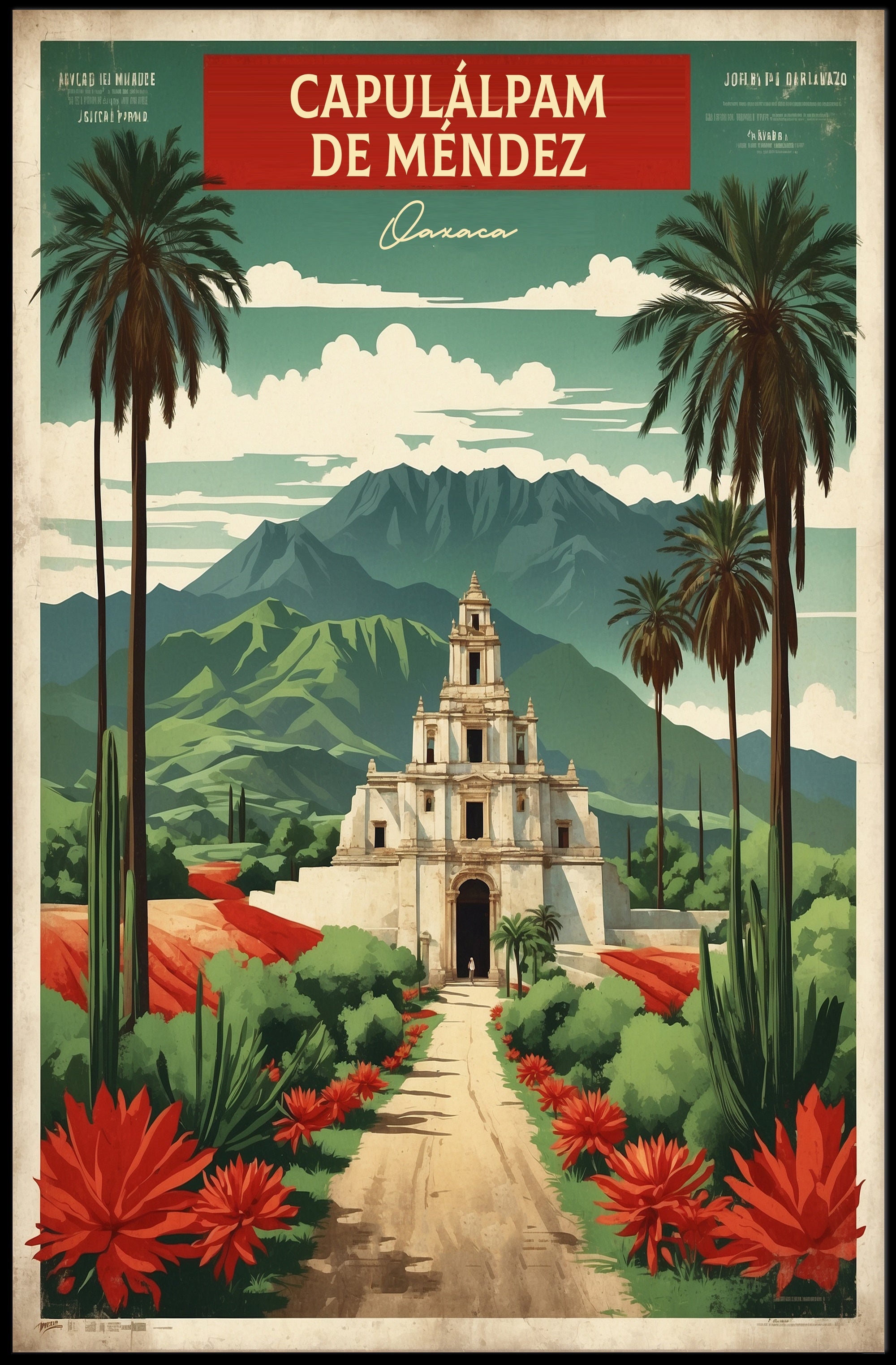 Capulálpam de Méndez Vintage Travel Poster PosterGoat
