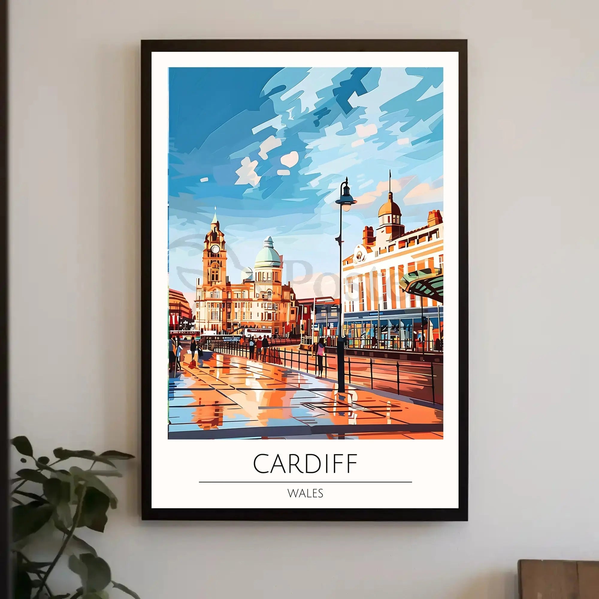 Cardiff Cityscape Art: Vibrant Travel Poster PosterGoat