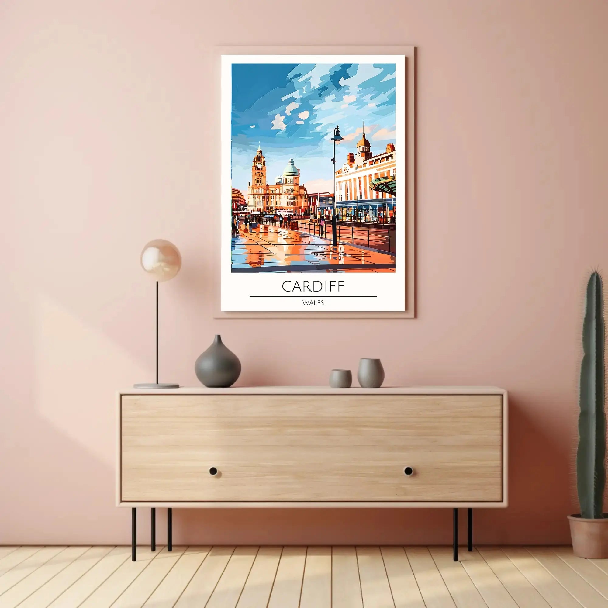 Cardiff Cityscape Art: Vibrant Travel Poster PosterGoat