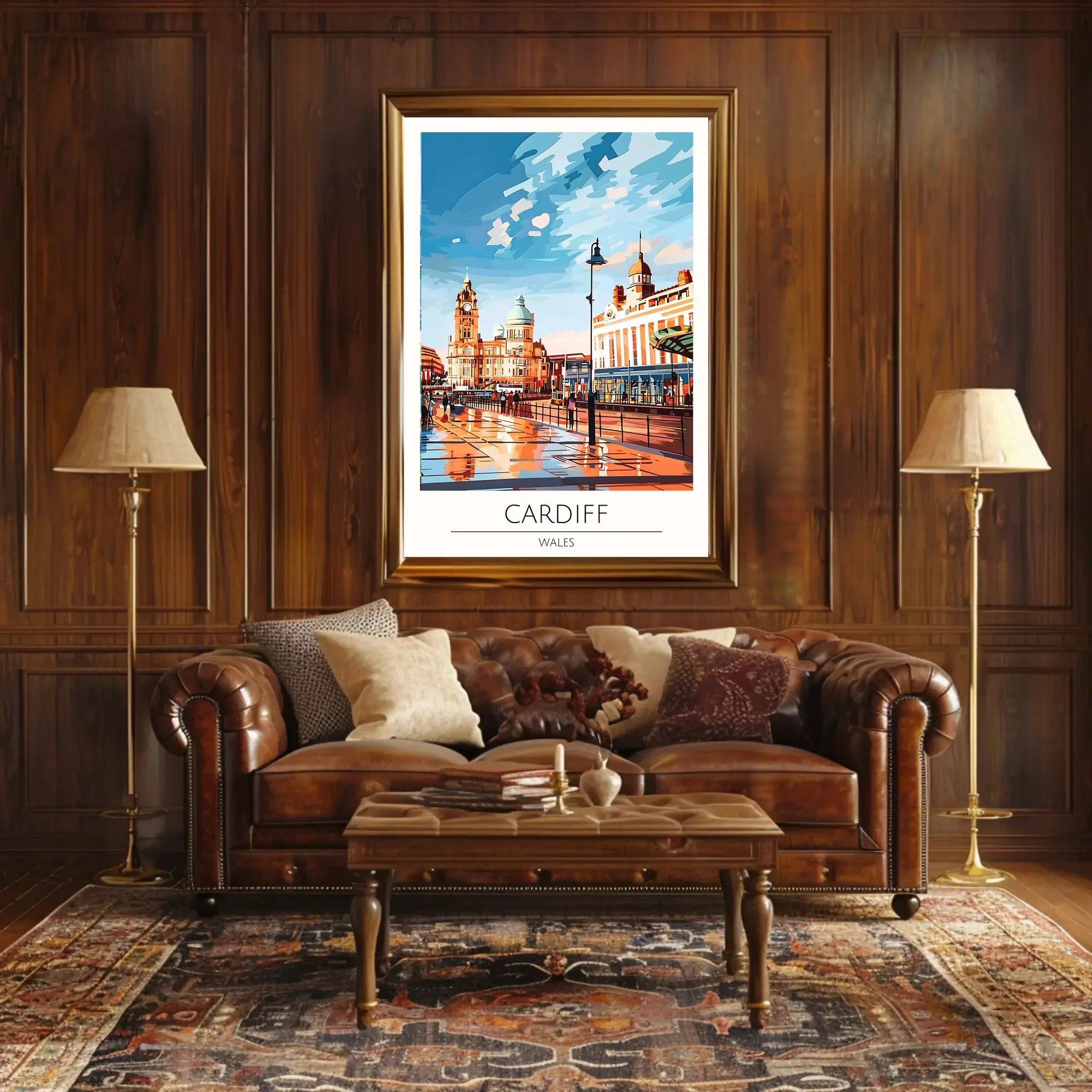 Cardiff Cityscape Art: Vibrant Travel Poster PosterGoat