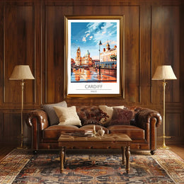 Cardiff Cityscape Art: Vibrant Travel Poster PosterGoat