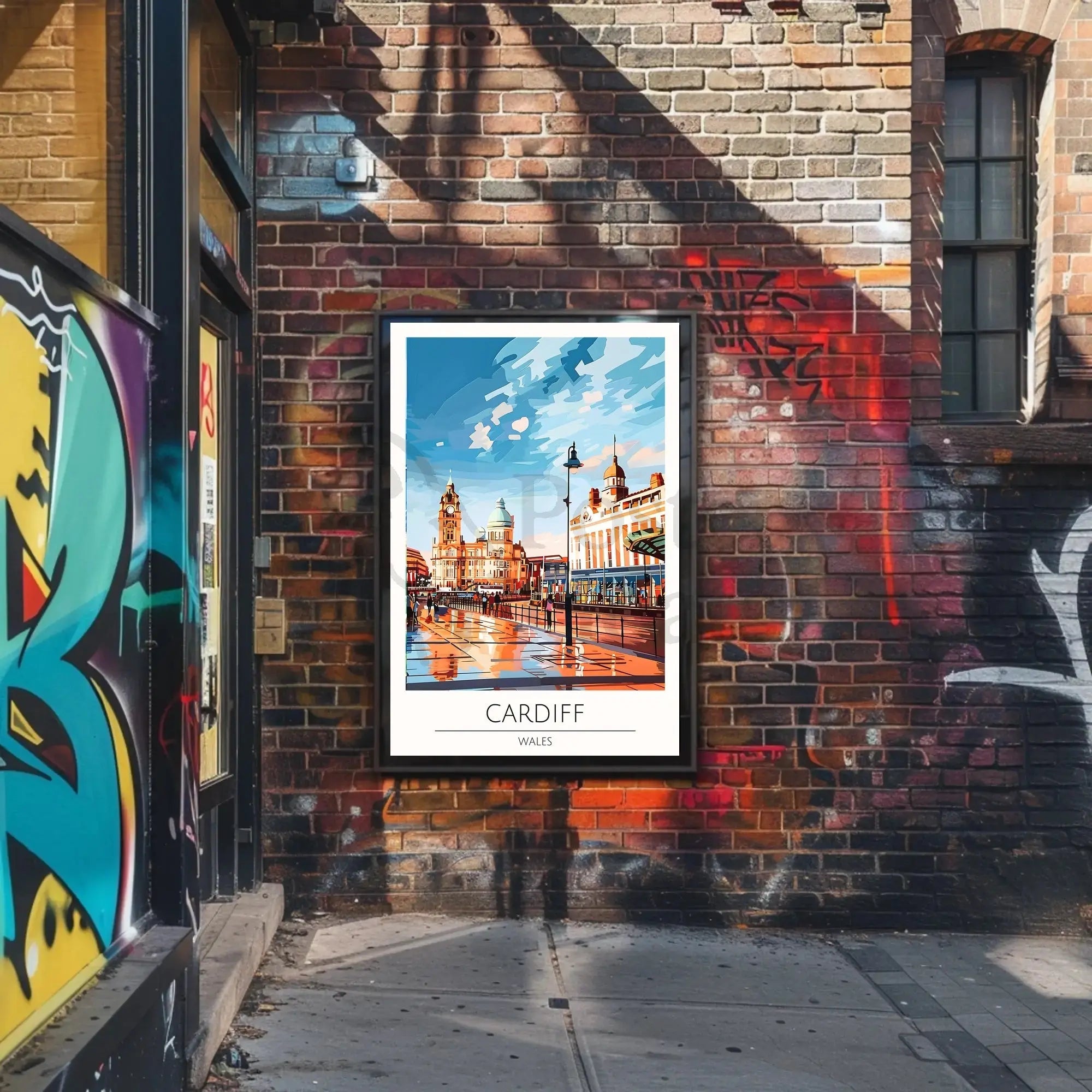 Cardiff Cityscape Art: Vibrant Travel Poster PosterGoat