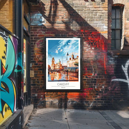 Cardiff Cityscape Art: Vibrant Travel Poster PosterGoat