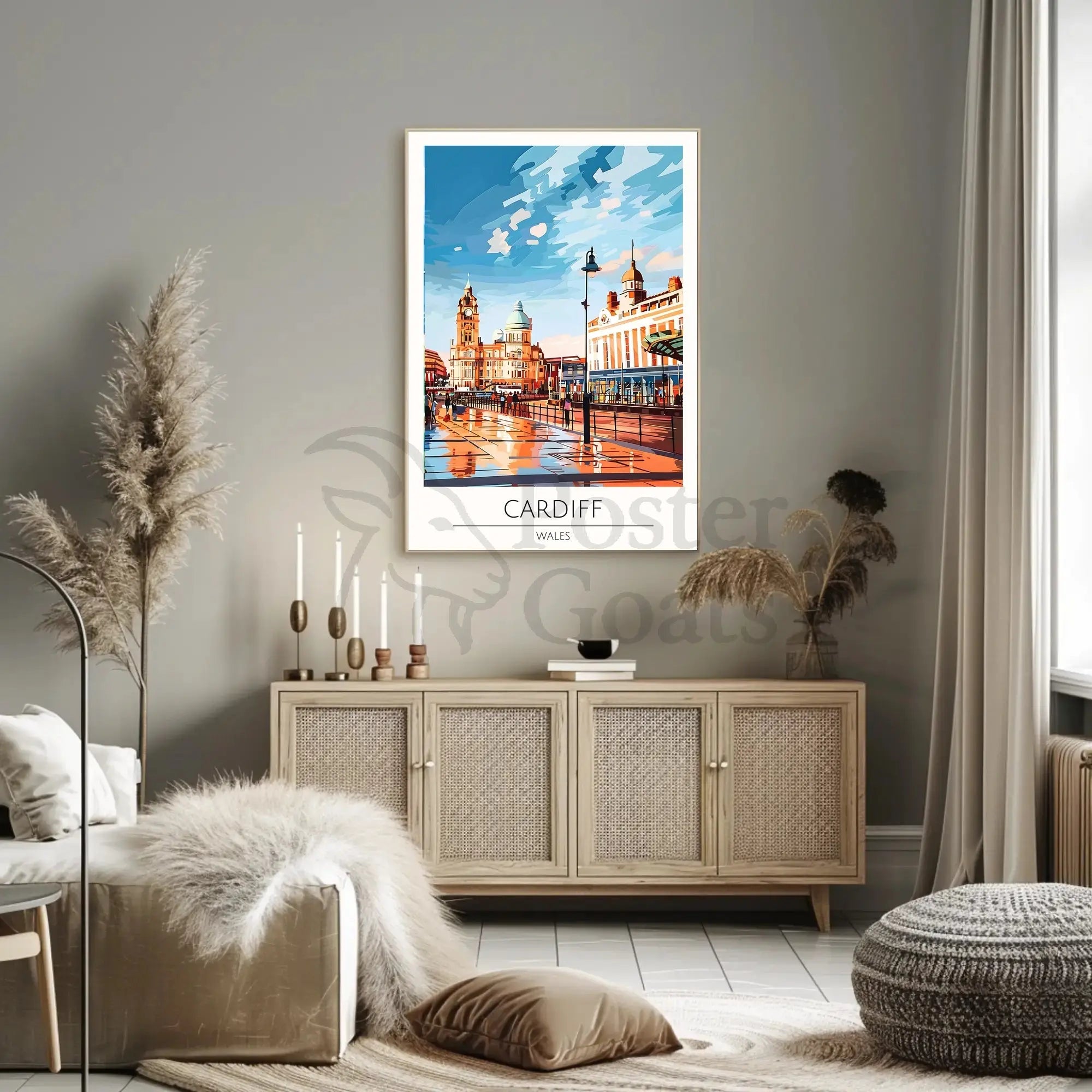 Cardiff Cityscape Art: Vibrant Travel Poster PosterGoat