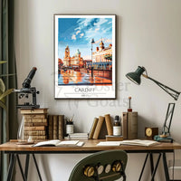 Cardiff Cityscape Art: Vibrant Travel Poster PosterGoat
