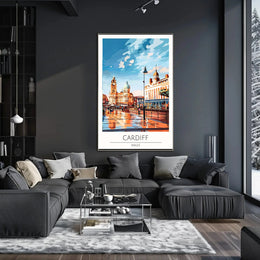 Cardiff Cityscape Art: Vibrant Travel Poster PosterGoat