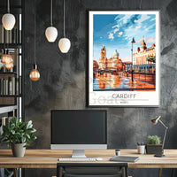 Cardiff Cityscape Art: Vibrant Travel Poster PosterGoat