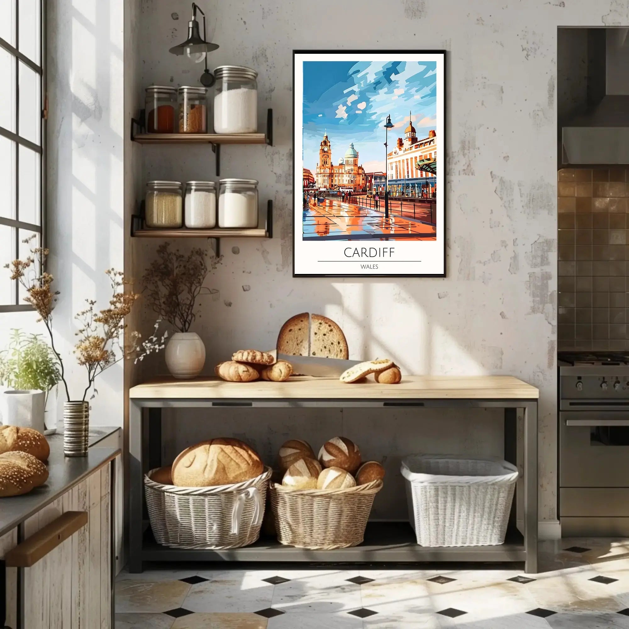 Cardiff Cityscape Art: Vibrant Travel Poster PosterGoat