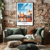 Cardiff Cityscape Art: Vibrant Travel Poster PosterGoat